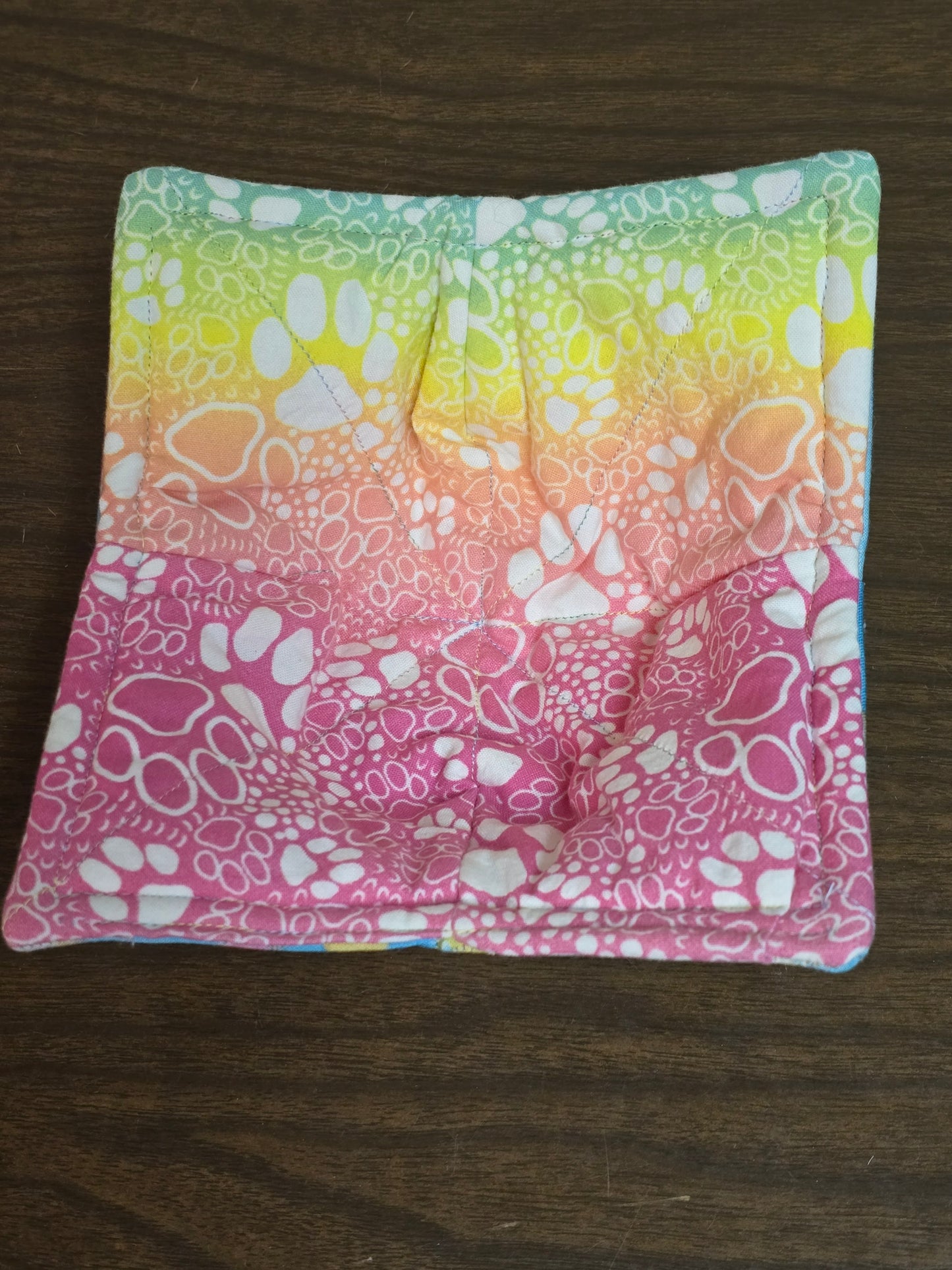 Microwavable Cozy Bowl-Multi color dogs with neon paw print