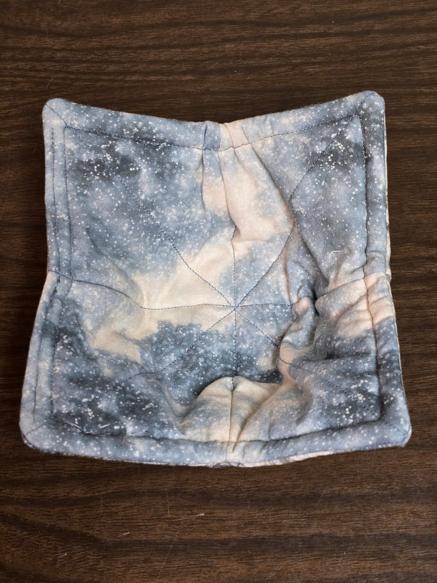 Microwavable Cozy Bowl-Nature with blue and white splatter