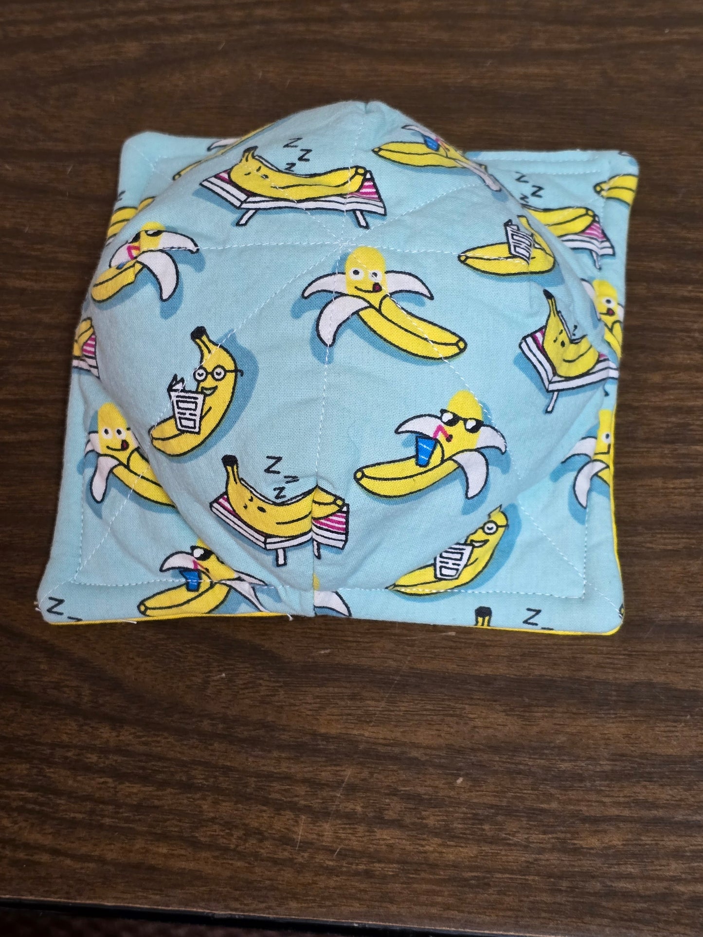 Microwavable  Cozy Bowl-Summer bananas with yellow