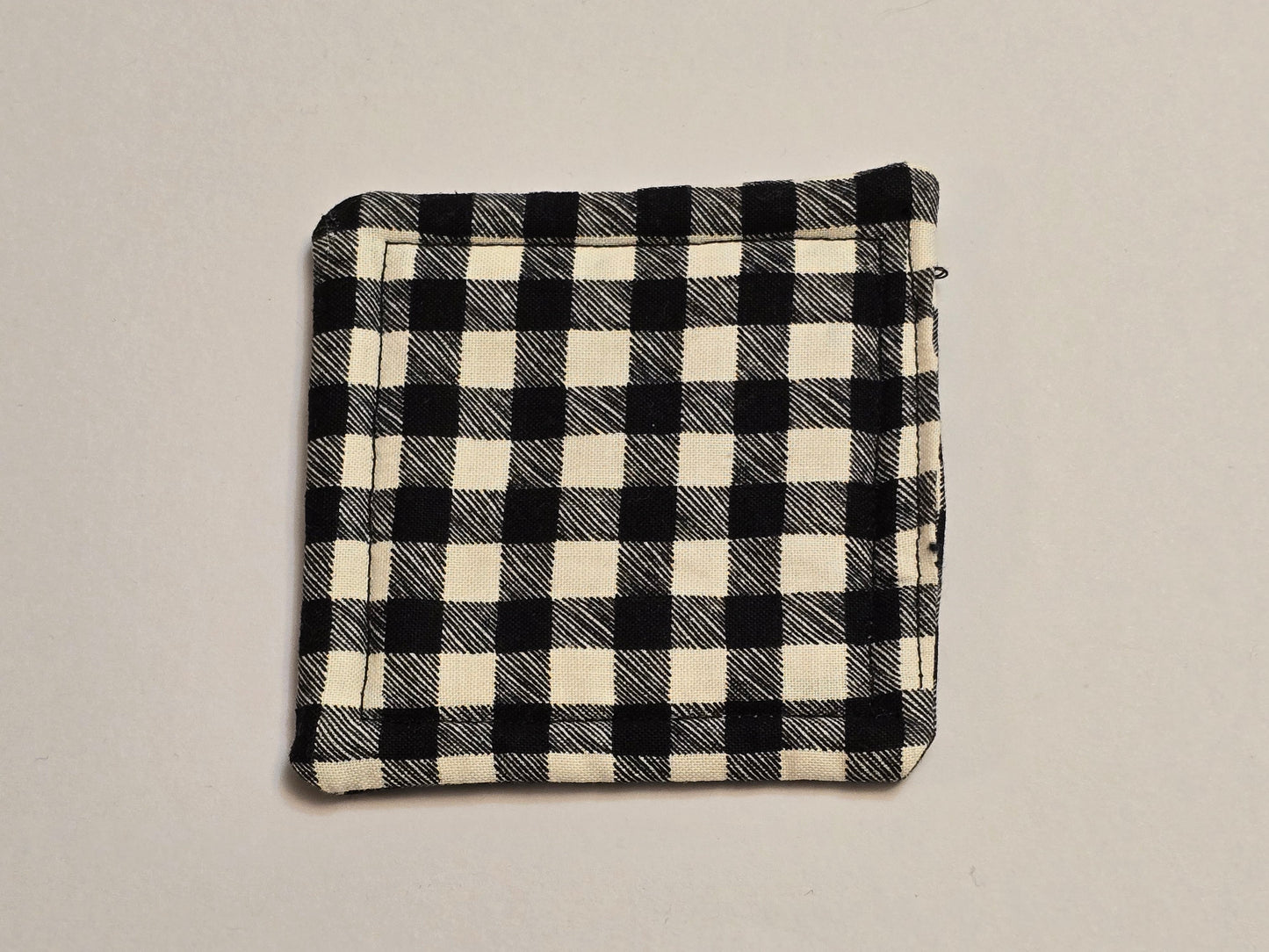 Coaster-white and black plaid/double sided