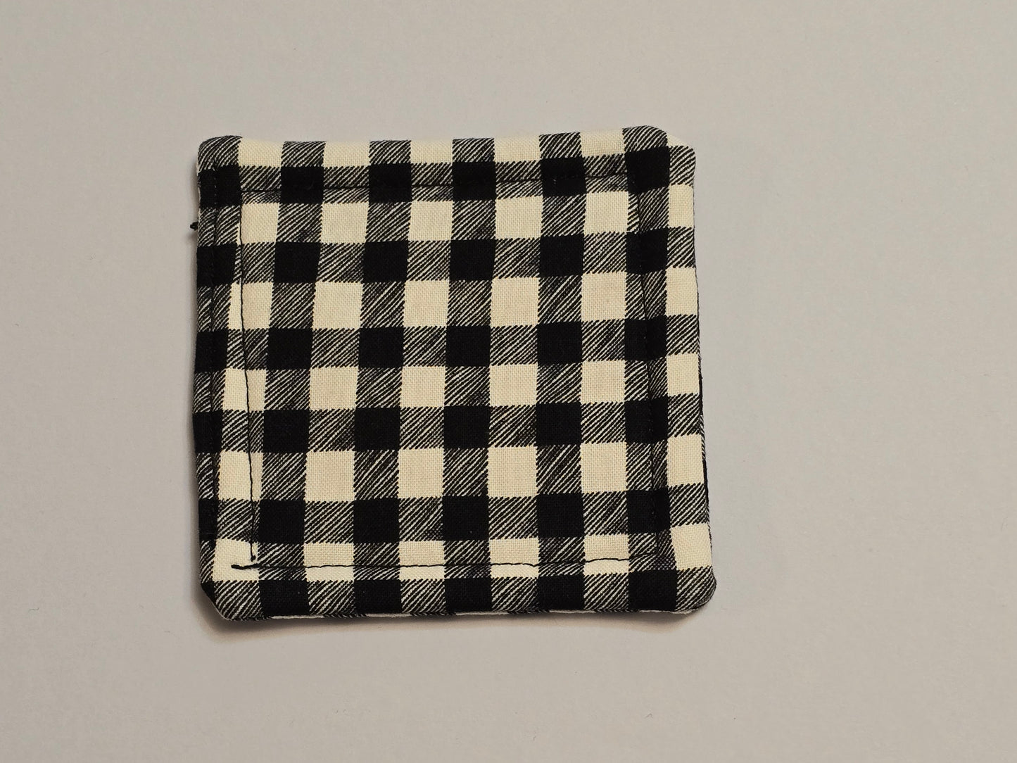 Coaster-white and black plaid/double sided