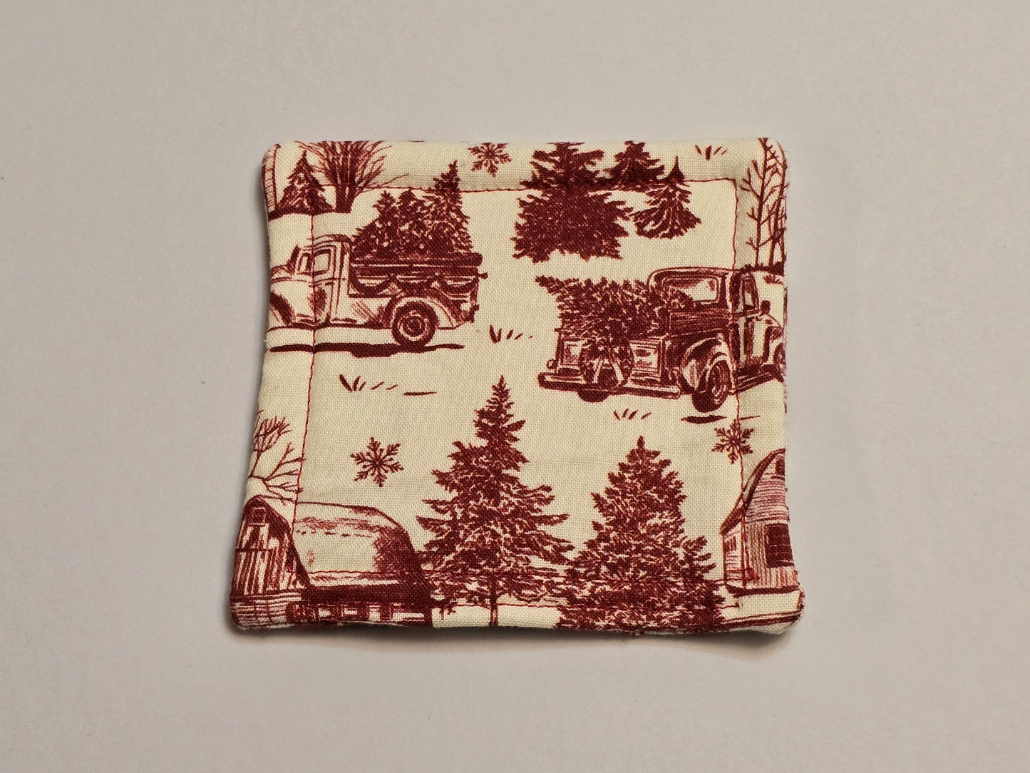 Coaster-Christmas country farm/double sided