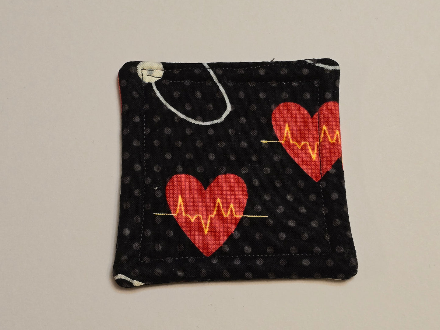 Coaster-Stethoscope and hearts/double sided
