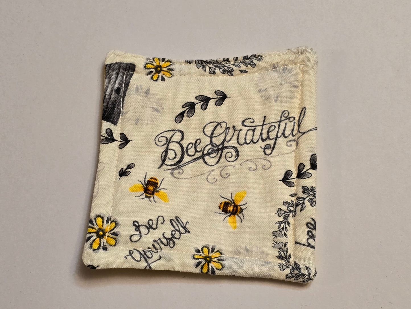 Coaster-Bee grateful with yellow