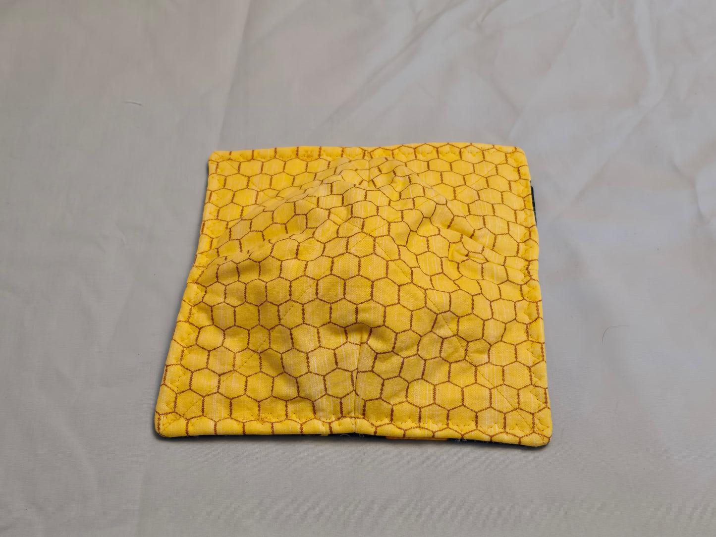 Plate Cozy-gold bee hive and yellow honey comb