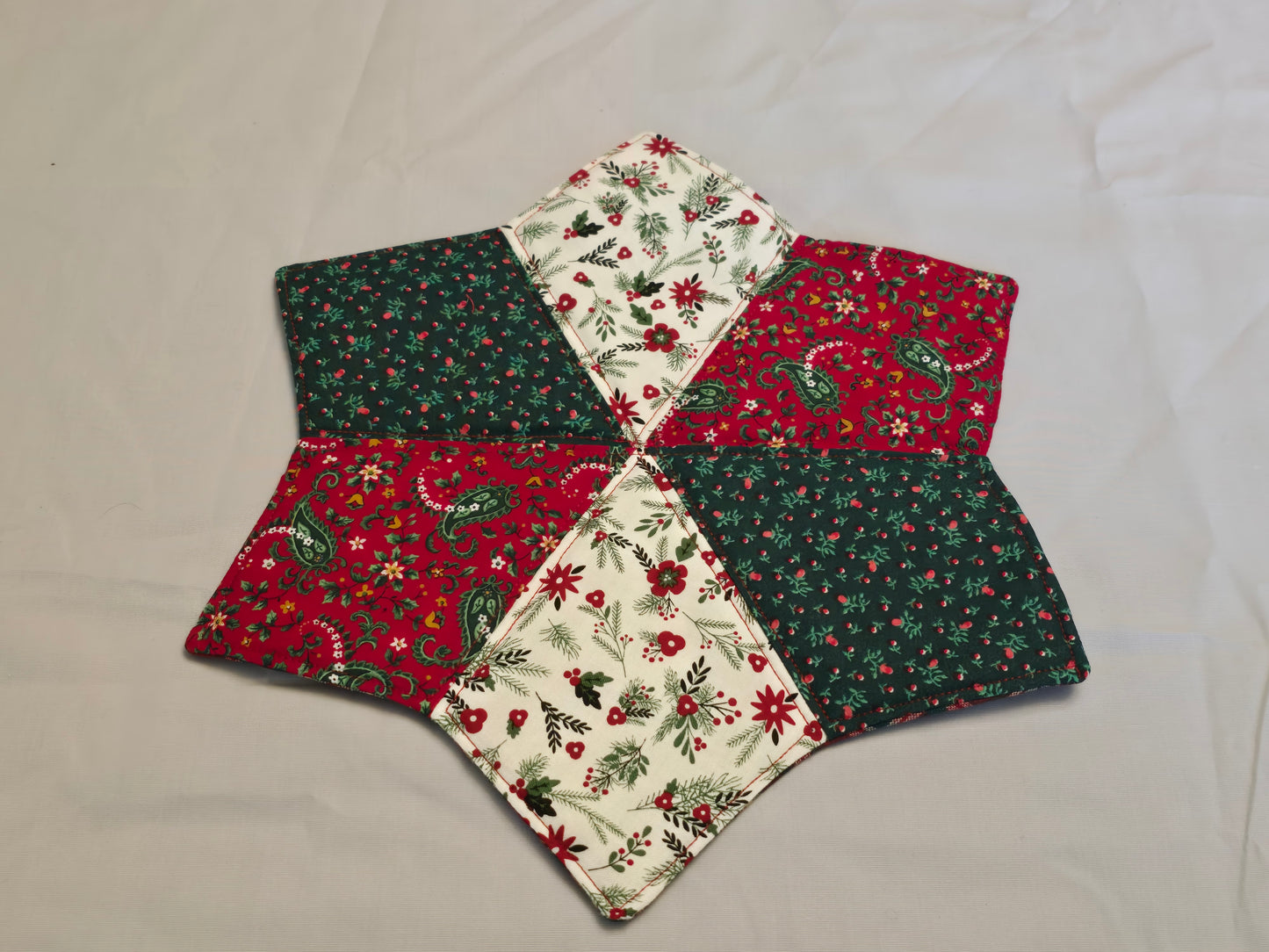 Red Paisley Christmas Table Topper