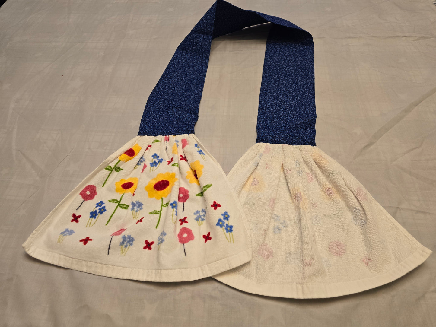 Kitchen Towel Scarf-Floral with dark blue