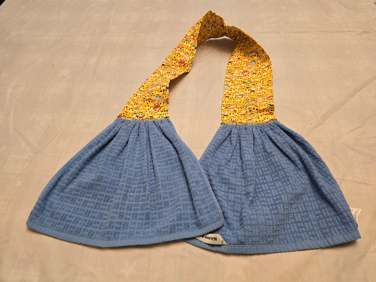 Kitchen Towel Scarf-Emoji with blue