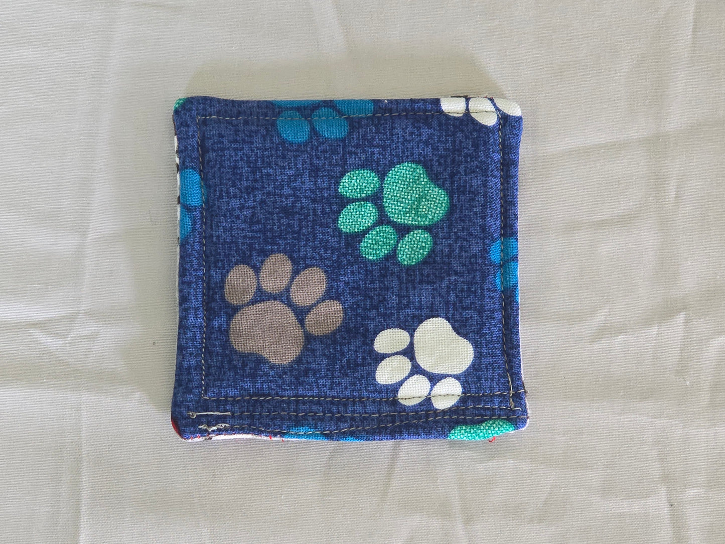 Coaster - I Woof You with Multi Color Paw Prints