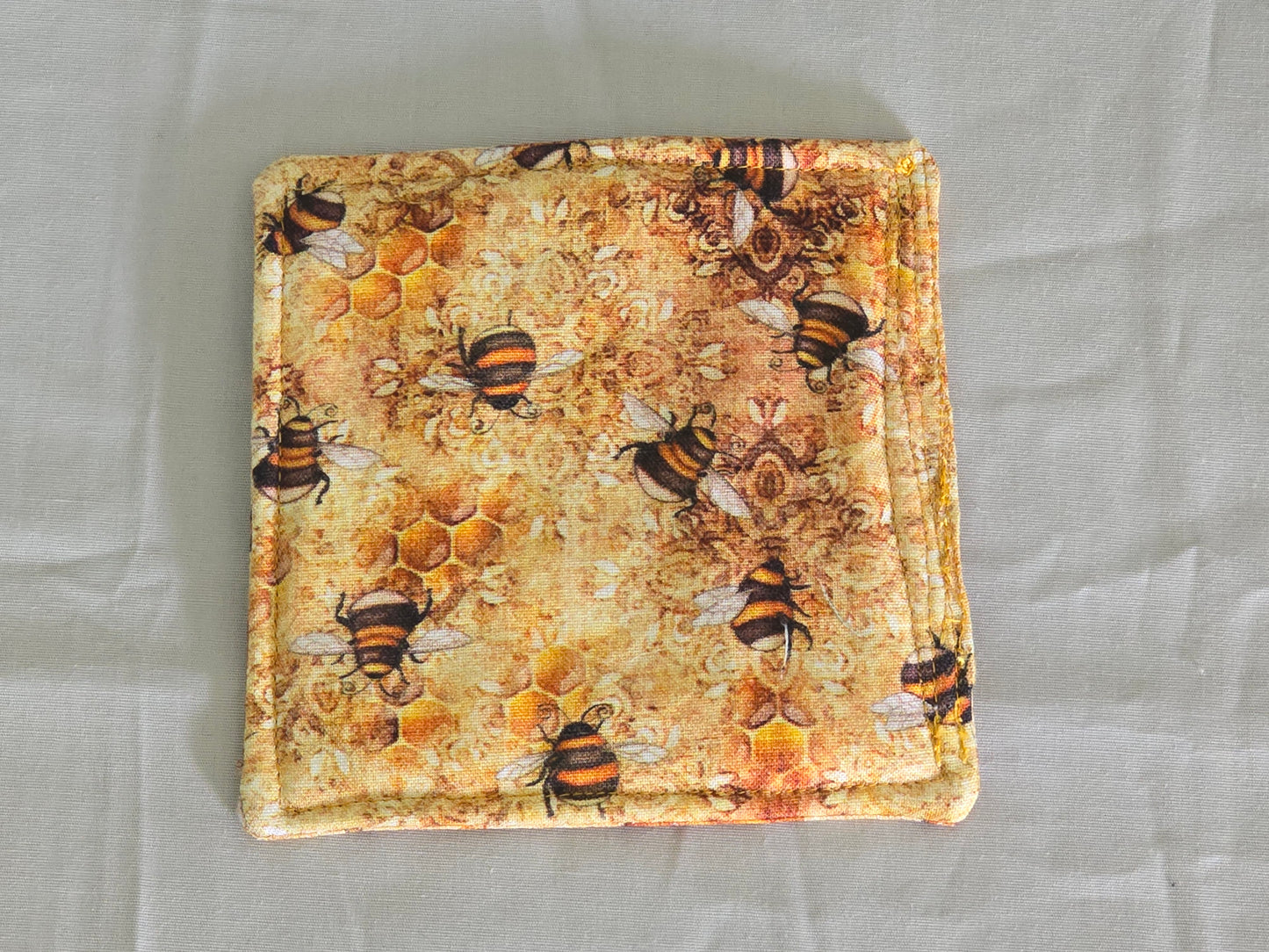 Coaster - Bees and Beehive with Bee and Honeycomb