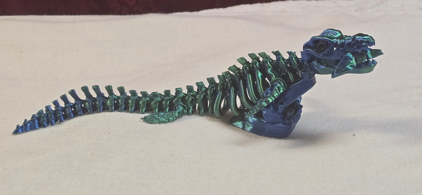 Flexi Skeleton Mosasaurus and Squid Snack and Stand