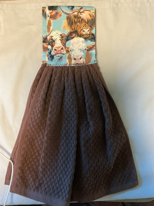 Kitchen towel scarf-highland cow