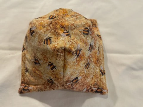 Microwaveable Cozy Bowl - Bees with Brown and Gold Plaid