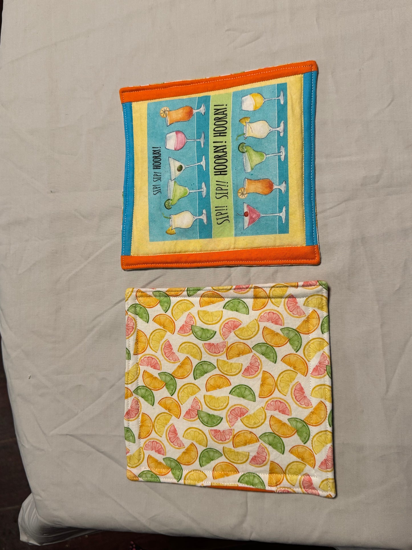 Pot-Holder-sip sip hooray/stripes/lemon/lime