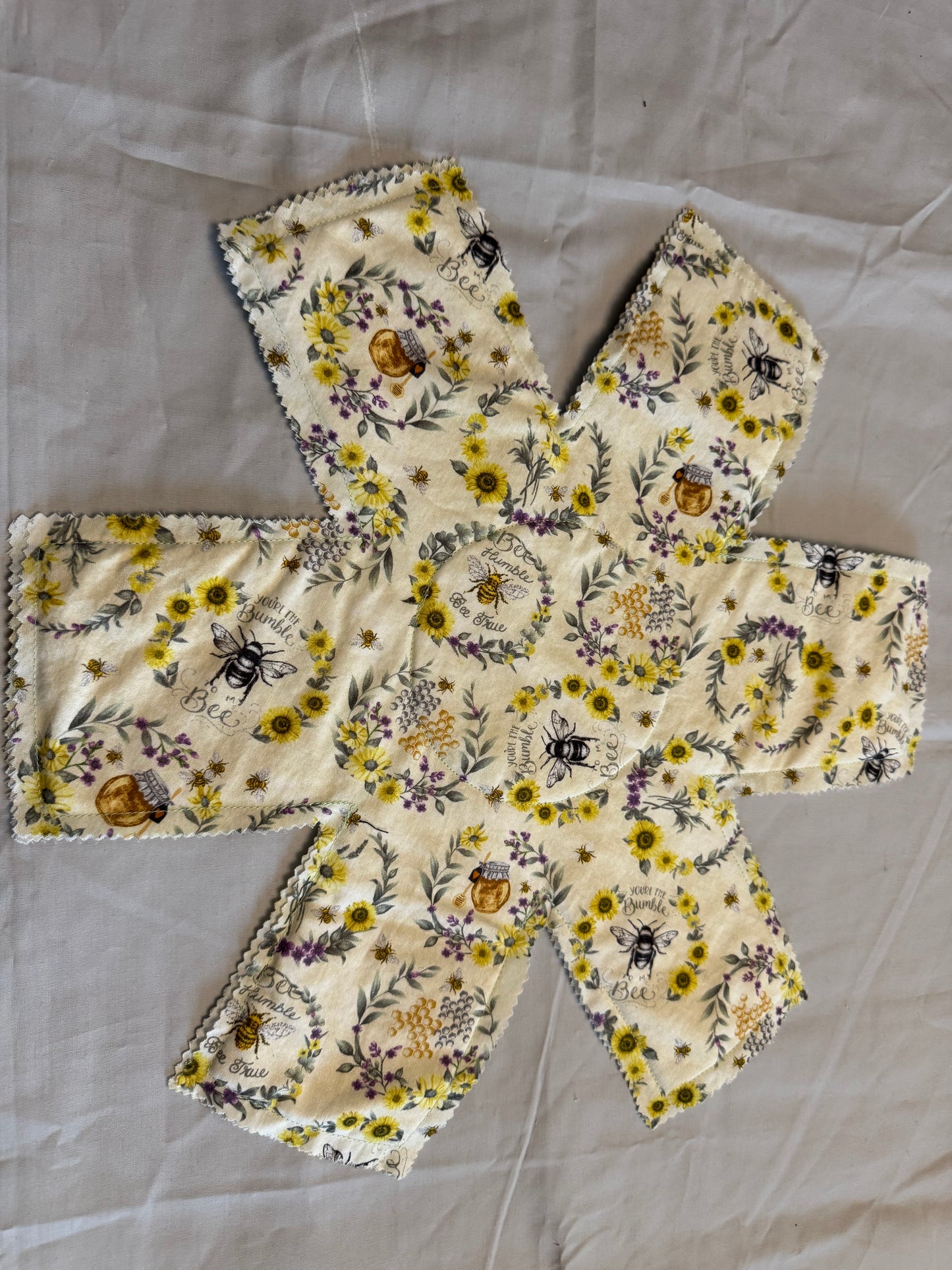 Kitchenware protector-mint green sunflowers with bees