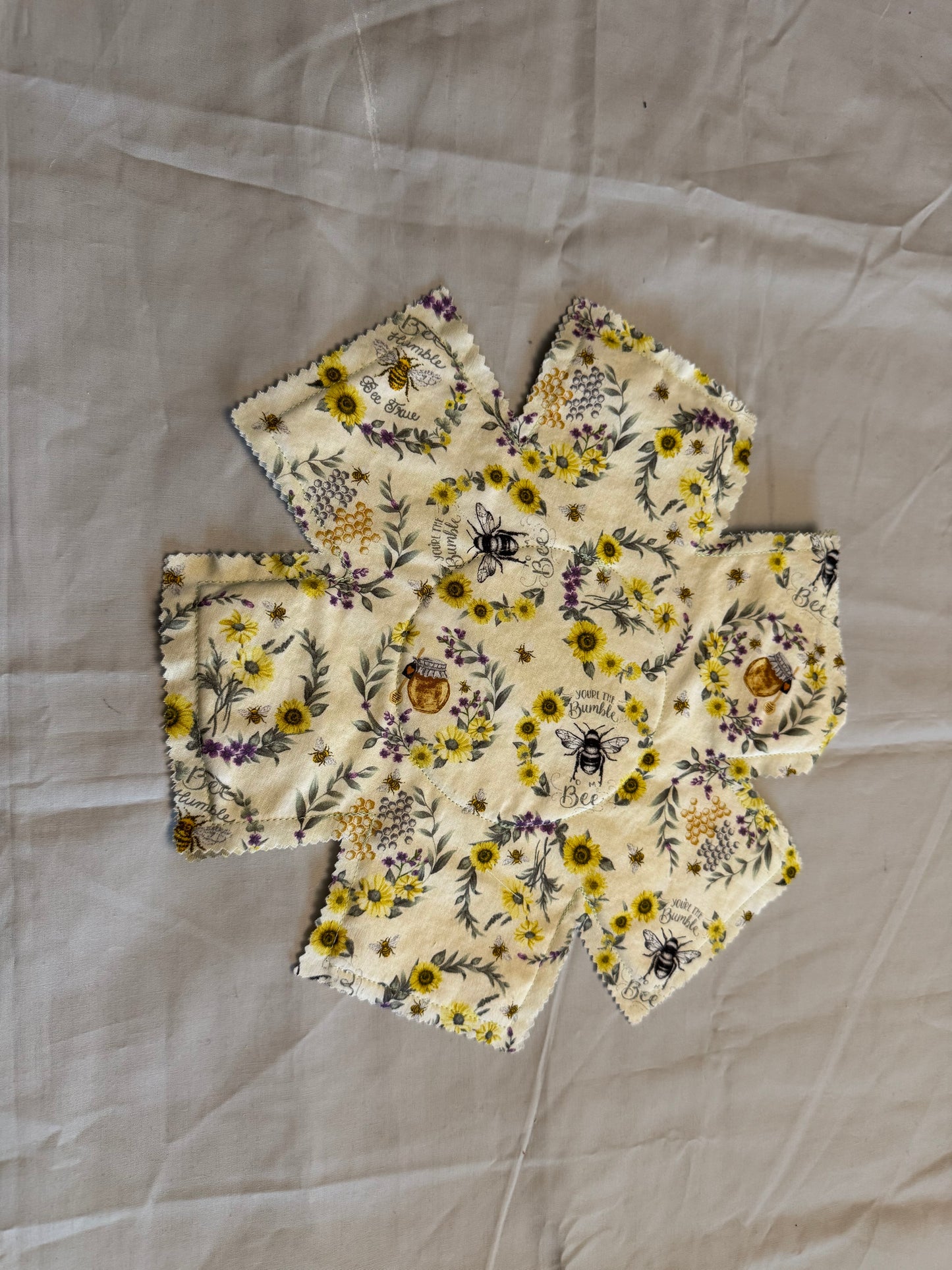 Kitchenware protector-mint green sunflowers with bees