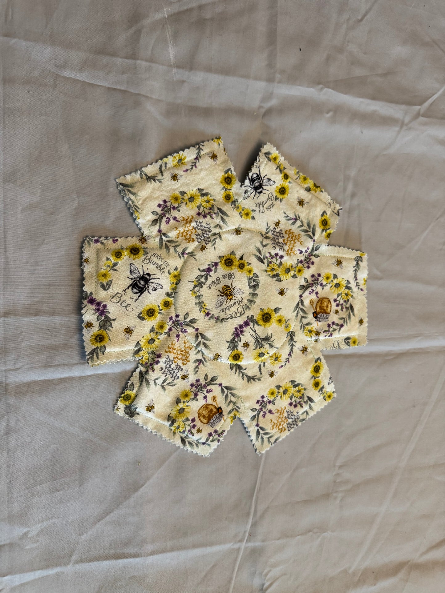 Kitchenware protector-mint green sunflowers with bees