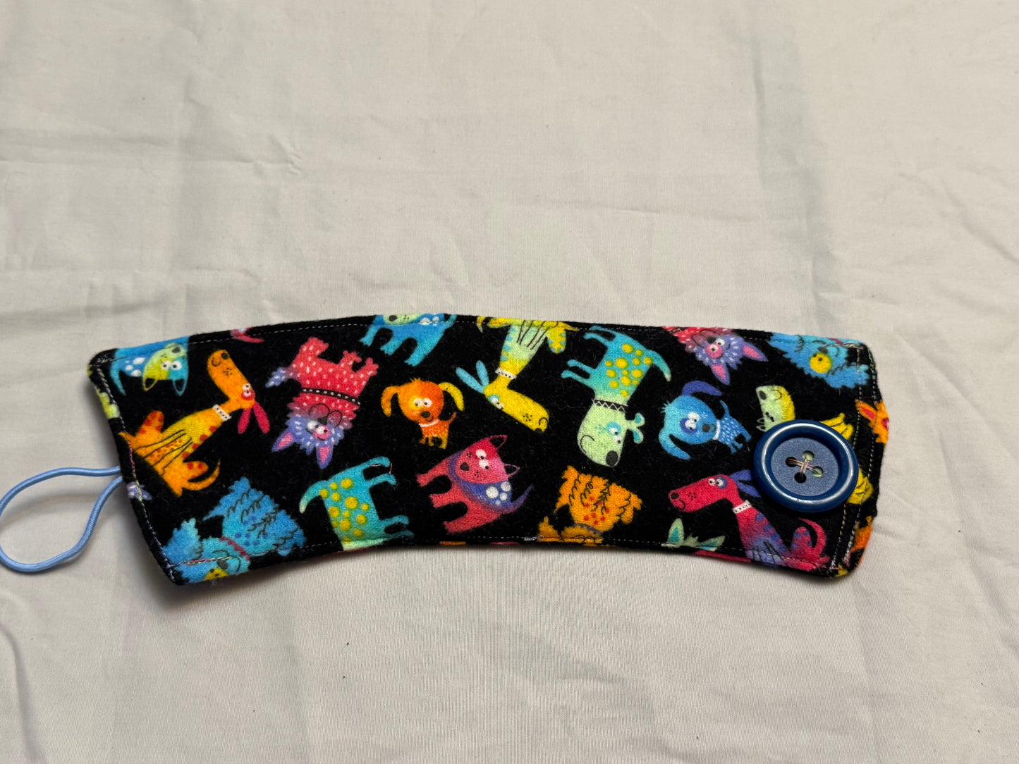 Coffee cup cozy-Neon dogs