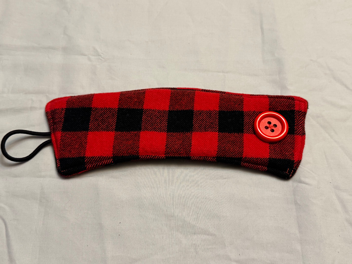Coffee cup cozy-red and black plaid