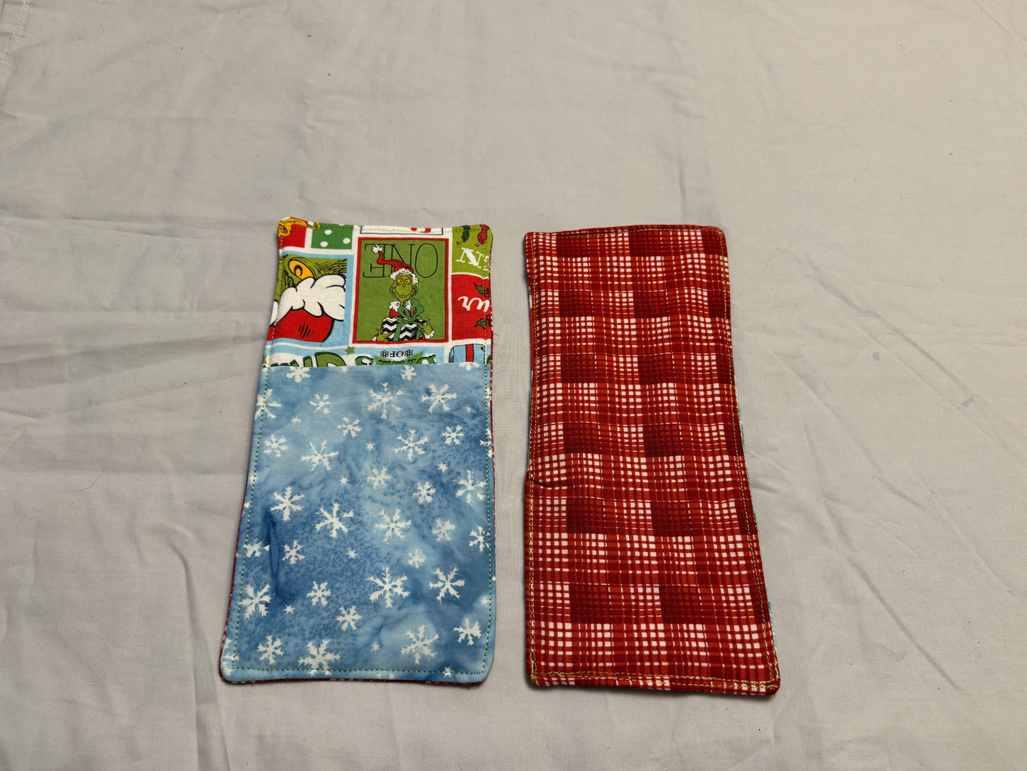 Silverware sleeve-grinch with snowflake