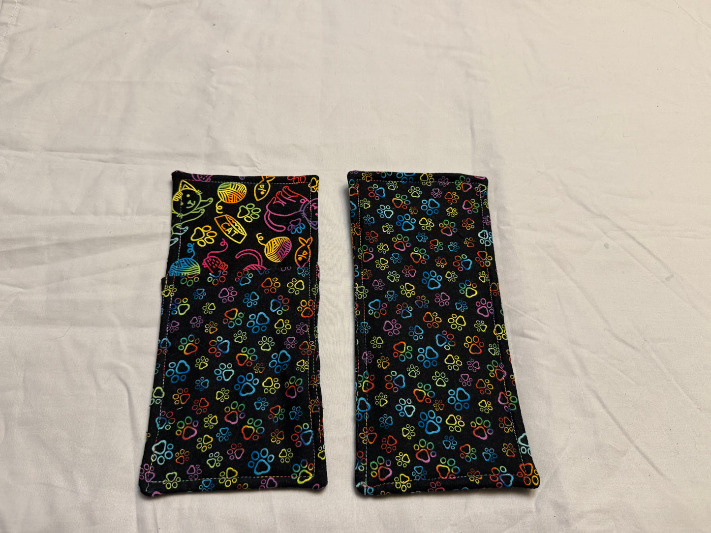 Silverware sleeve neon cats with paw print