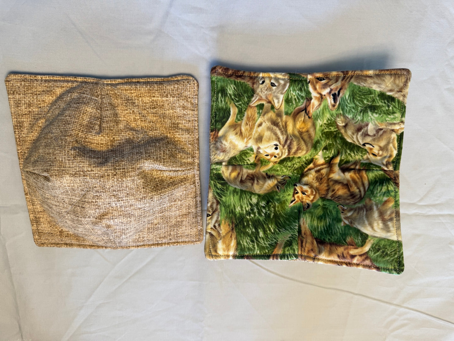 Plate cozy-foxes on grass/tan