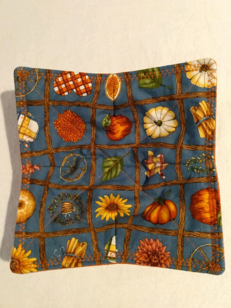 Plate Cozy - Sample of Fall with Burnt Orange Contrast