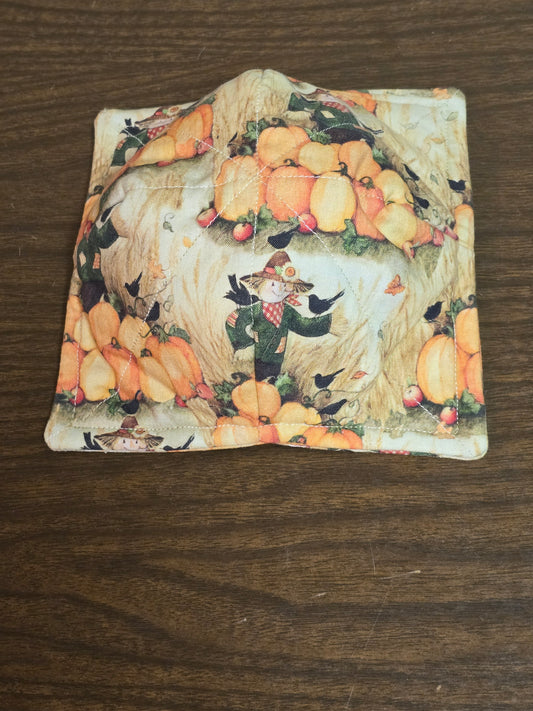 Microwavable Cozy Bowl-Fall scarecrow with pumpkins double sided