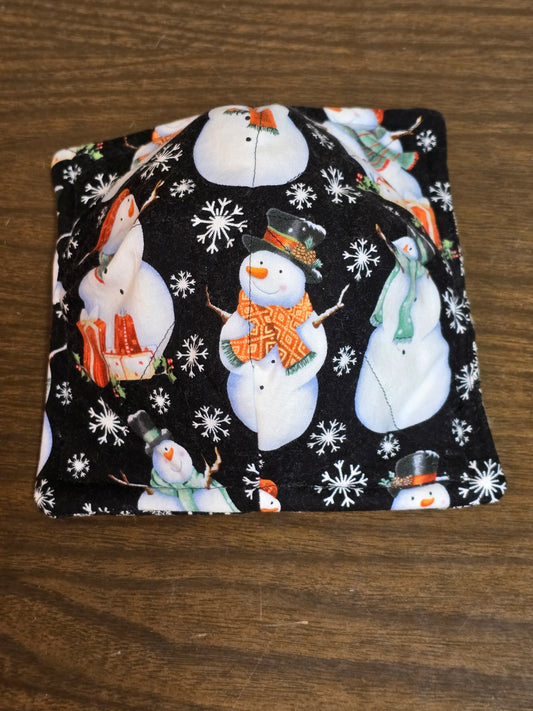 Microwavable Cozy Bowl-Christmas snowman with white snow flake