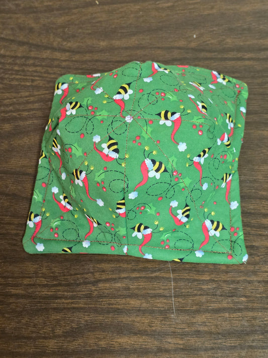 Microwavable Cozy Bowl-Christmas bees double sided