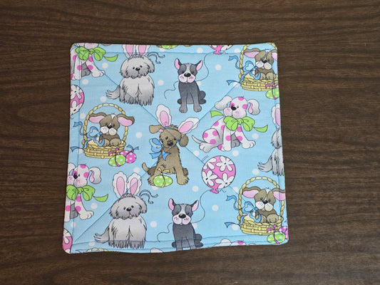 Pot-Holder-Easter dogs-double sided