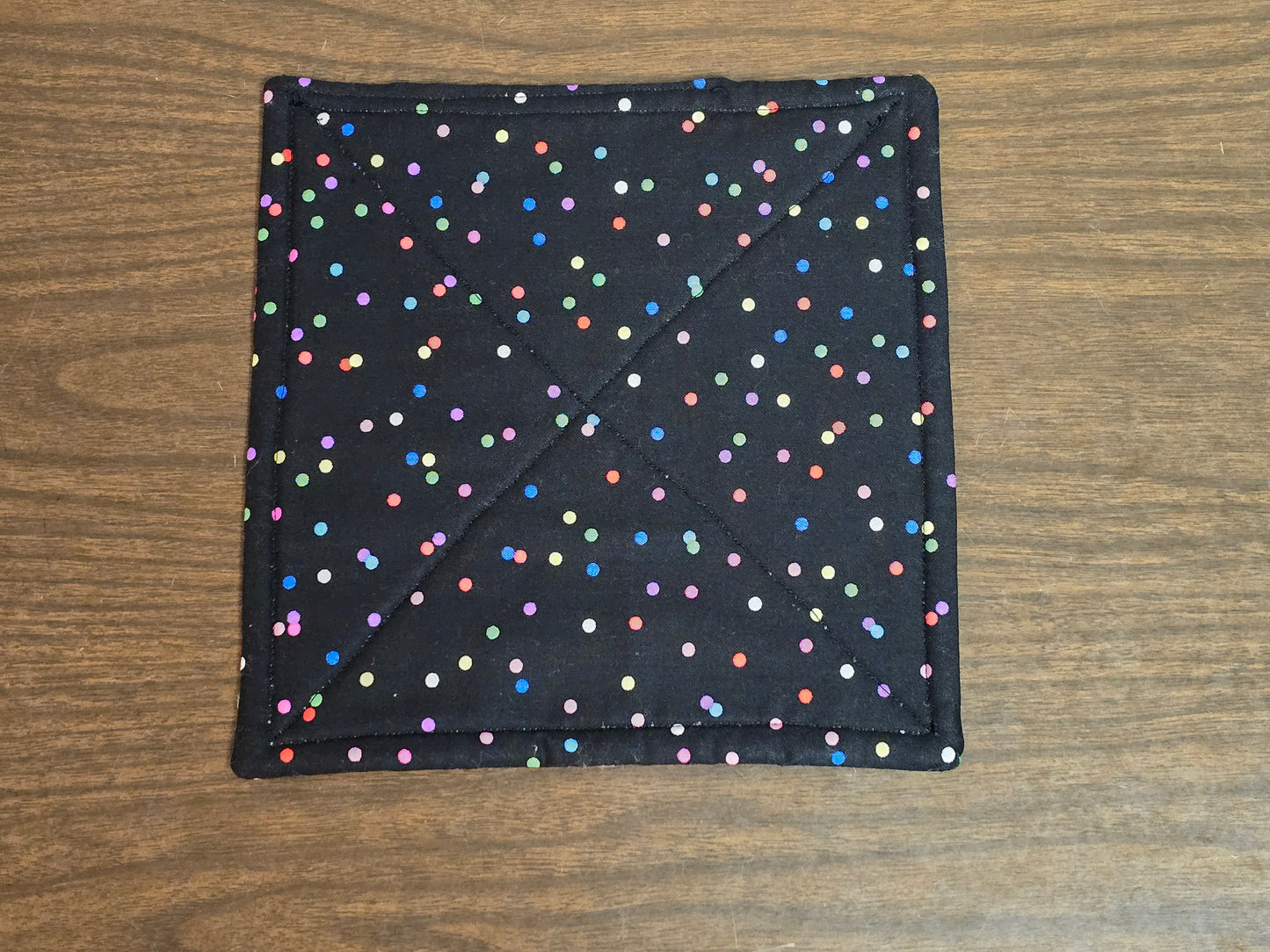 Pot-Holder-teacher with multi color polka dot