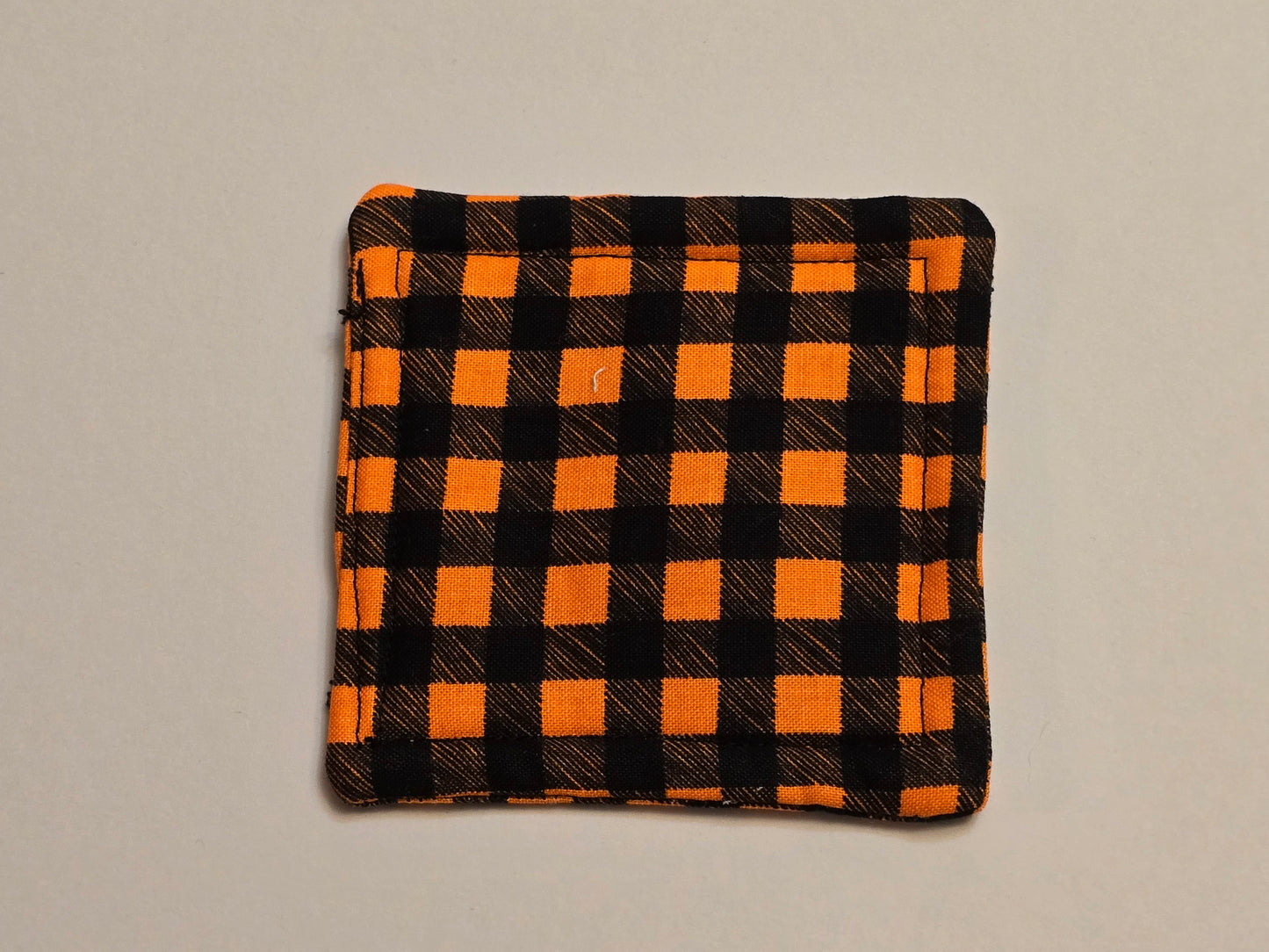 Coaster-Orange plaid/double sided