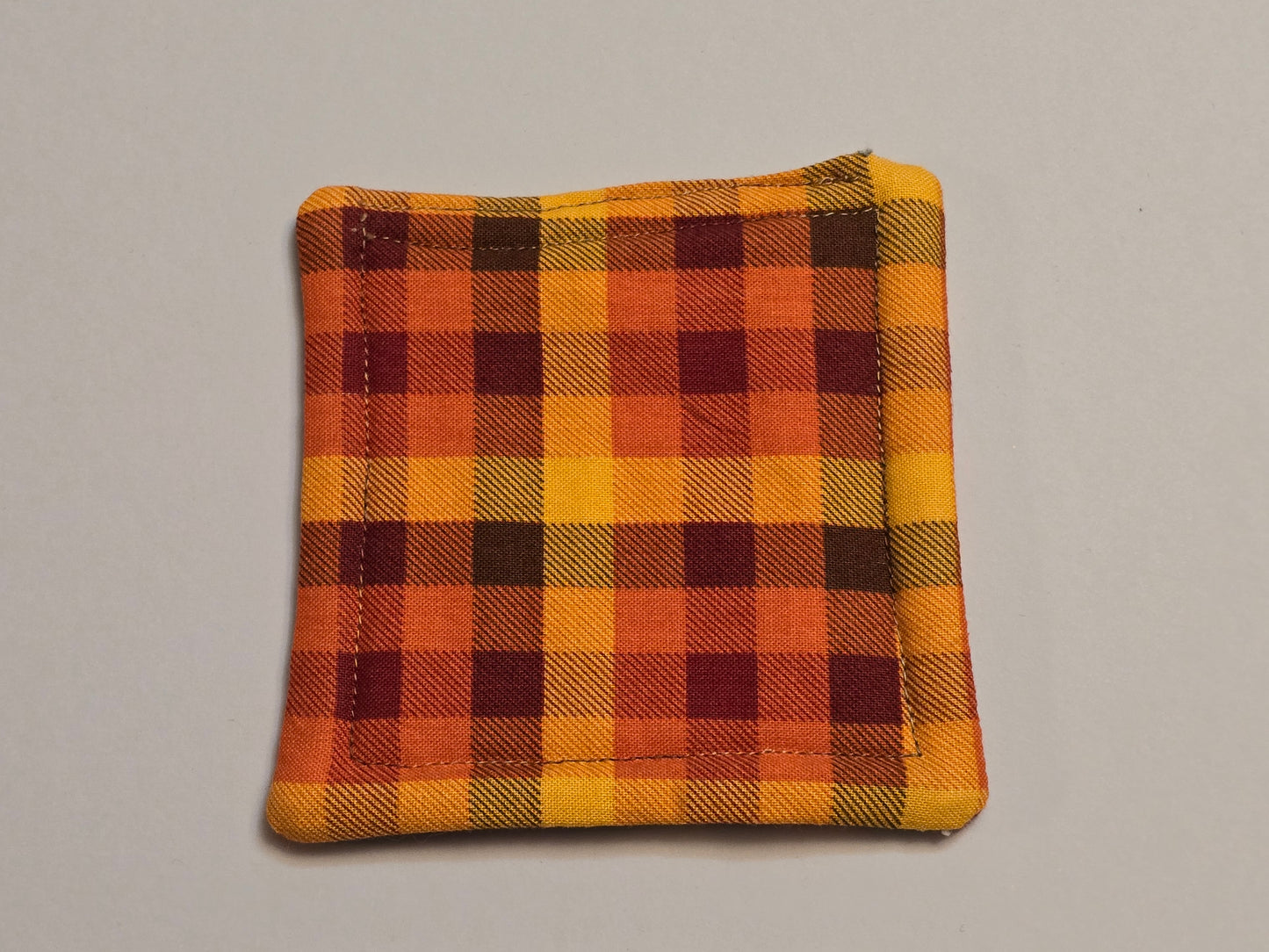 Coaster-Fall leaves/orange plaid