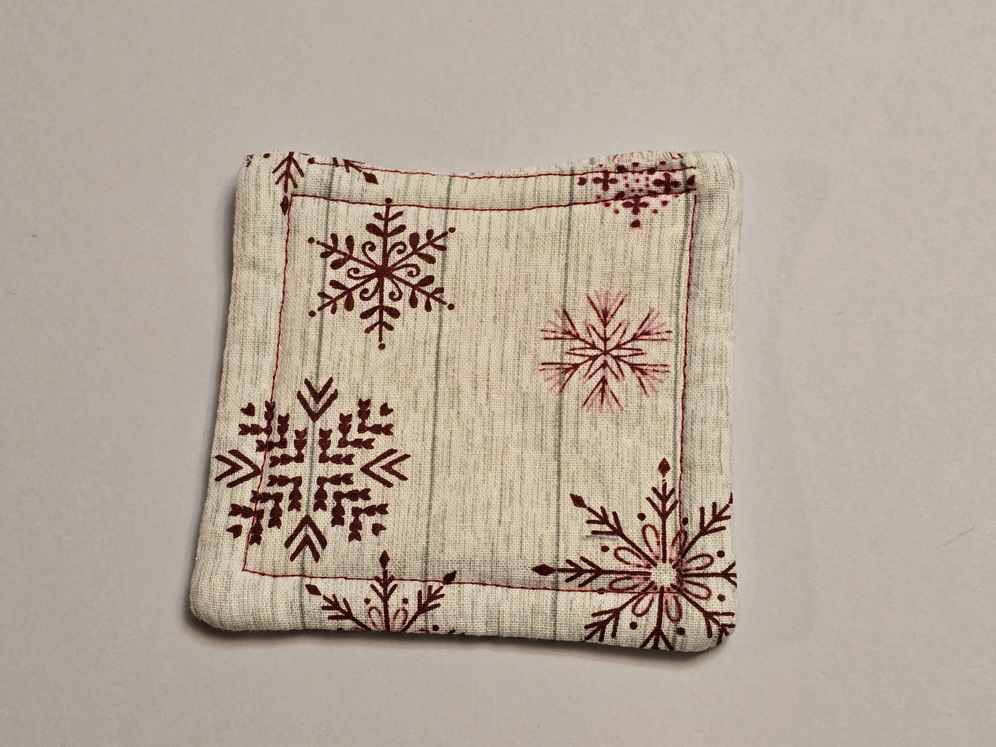 Coaster-Christmas red snowflake/double sided