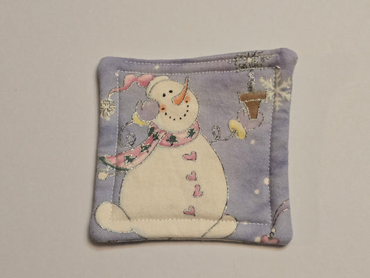 Coaster-Christmas whimsical snowman/double sided