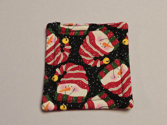 Coaster-Christmas snowman with red hat/red polka dot