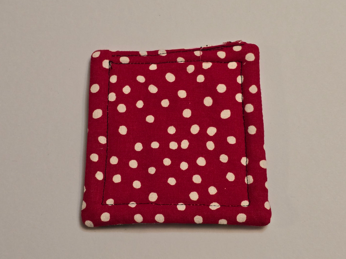 Coaster-Christmas snowman with red hat/red polka dot