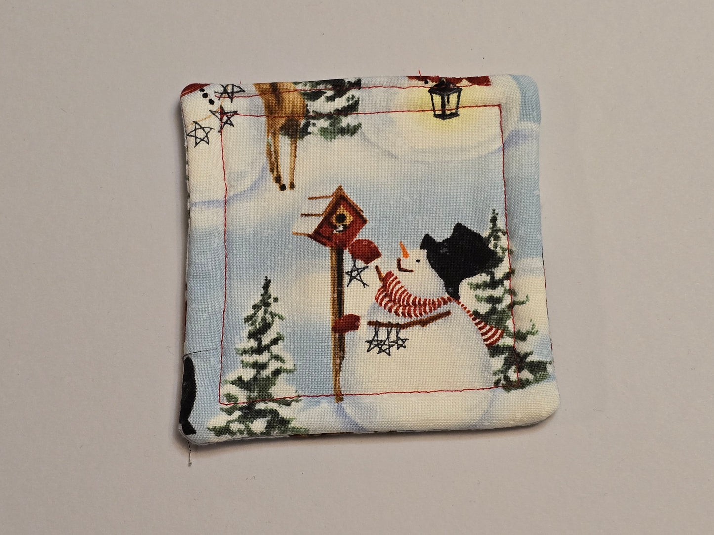 Coaster-Christmas outdoor snowman/double sided