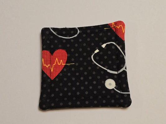 Coaster-Stethoscope and hearts/double sided