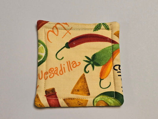 Coaster-salsa chips/lime green