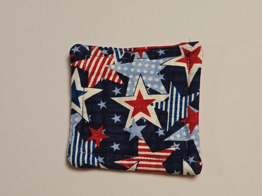 Coaster-4th of July red white blue stars/red white blue stars