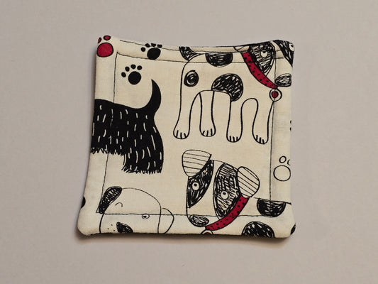 Coaster-Dogs and bones/black and white paw print