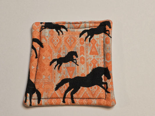 Coaster-Horse with orange and grey splatter