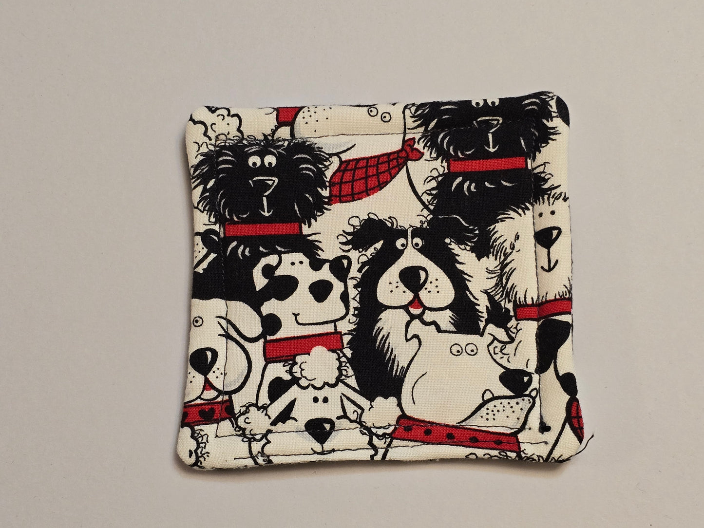 Coaster-Black ands white dogs double sided