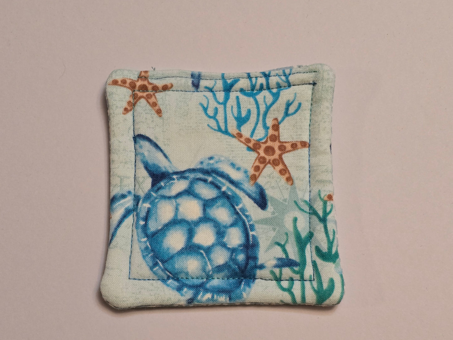 Coaster-Sea turtle with blue swirly