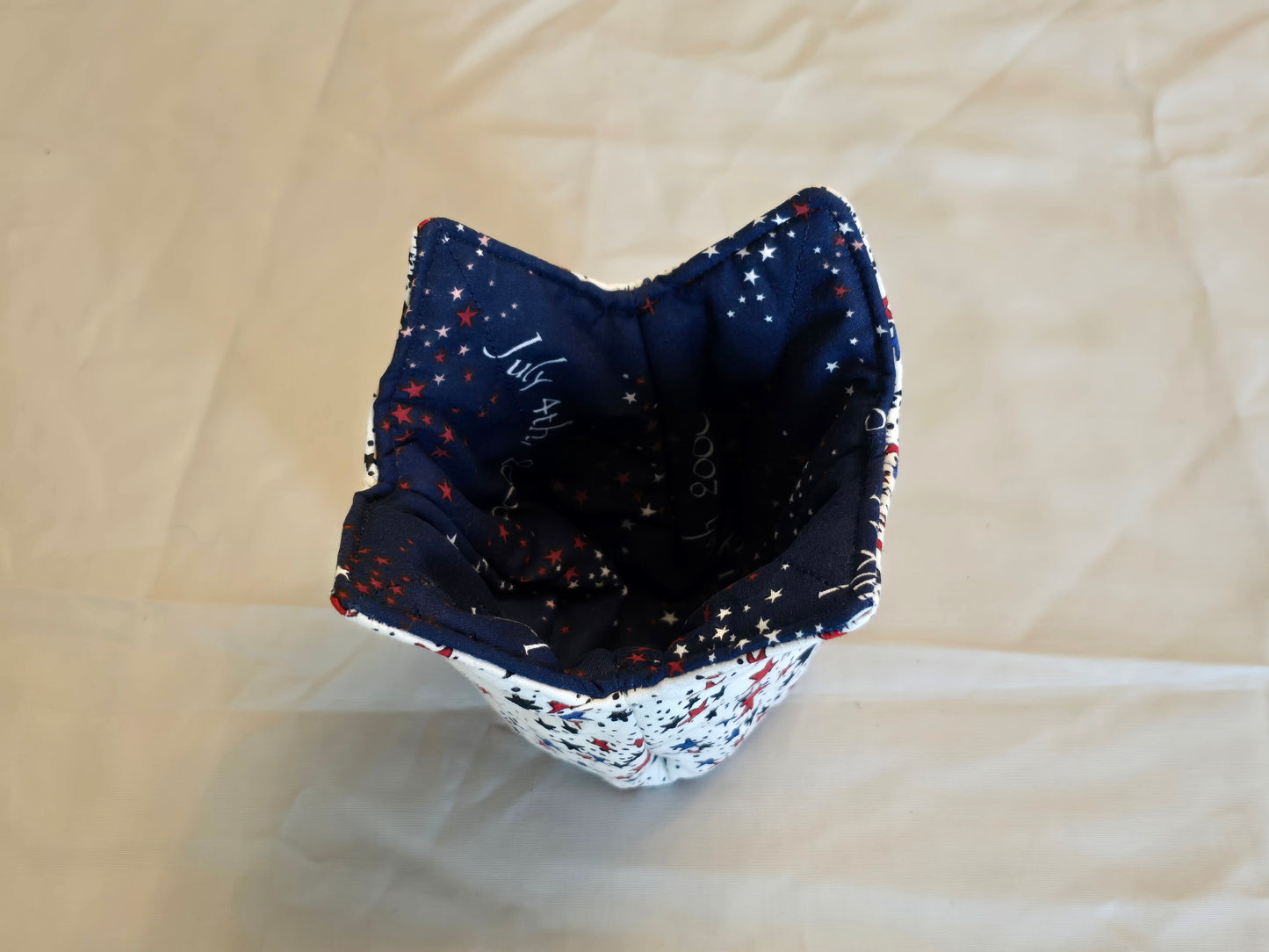 Microwavable Pint Cozy-4th of July stars with dark blue