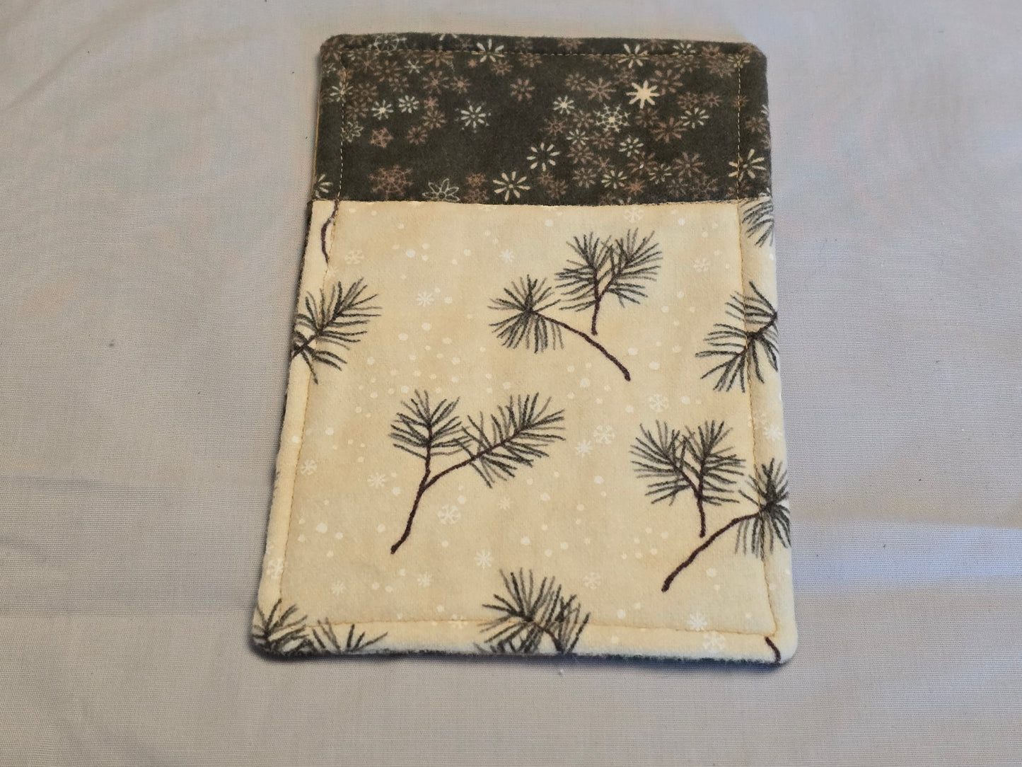 Mug Rug - Multi Fabric-mossy oak and gold with cream and twigs and green