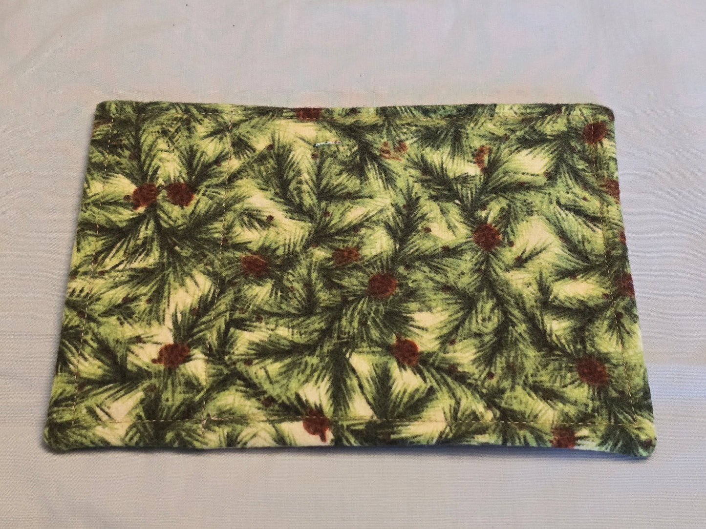 Mug Rug - Multi Fabric-Moose and green with pine tree