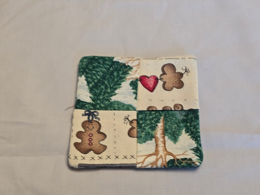 Coaster-ginger bread with pine trees